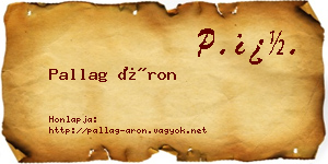 Pallag Áron névjegykártya
